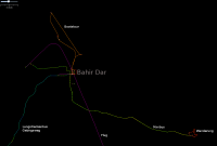 Farbkodierte Tracks rund um Bahir Dar
